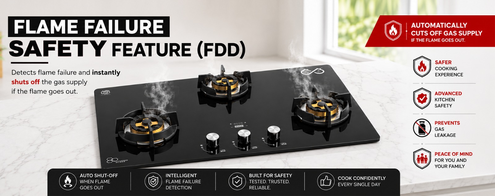 SigriWala timer hob with flame failure safety feature
