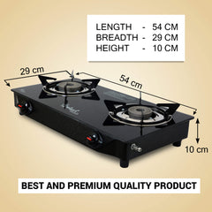 Sigri-wala Surya ISI Certified Glass Manual Gas Stove (2 Burners)