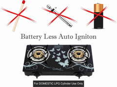 Sigri-wala Glass Automatic Gas Stove (2 Burners)