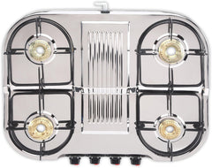 Sigri-wala Classis Double Decker Stainless Steel Manual Gas Stove (4 Burners)