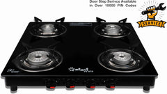 Sigri-wala 4B PNG/CNG Compatible Glass Manual Gas Stove (4 Burners)