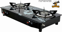 Sigri-wala Dosa tawa & Fry pan Combo Delux Glass Manual Gas Stove (2 Burners)