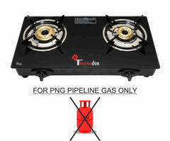 Thermador Toughened Glass Top, Brass Burner Gas Stove PNG Use Only (2 BURNER AUTO IGNITION)