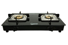 Hamlay Toughened Gas Stoves Glass Auto Ignition Gas 2 Burner (LPG Compatible Only) Black