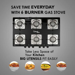 6 Burner Manual Gas Stove – Orchid Black by Sigriwala