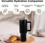 Sigriwala Black Stainless Steel Tumbler – Insulated Hot & Cold Bottle with Handle 1200ml-2