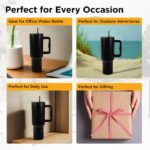 Sigriwala Black Stainless Steel Tumbler – Insulated Hot & Cold Bottle with Handle 1200ml-3