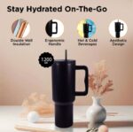 Sigriwala Black Stainless Steel Tumbler – Insulated Hot & Cold Bottle with Handle 1200ml-4