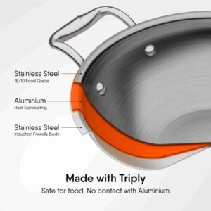 Stainless Steel Kadhai with SS Lid – Sigriwala 3.3L